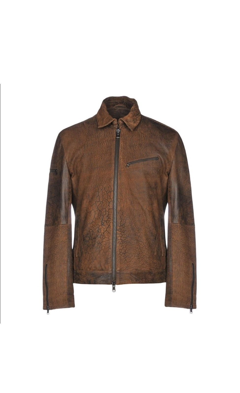 John Varvatos Distressed Leather Jacket medium . Size US M / EU 48-50 / 2 - 2 Thumbnail