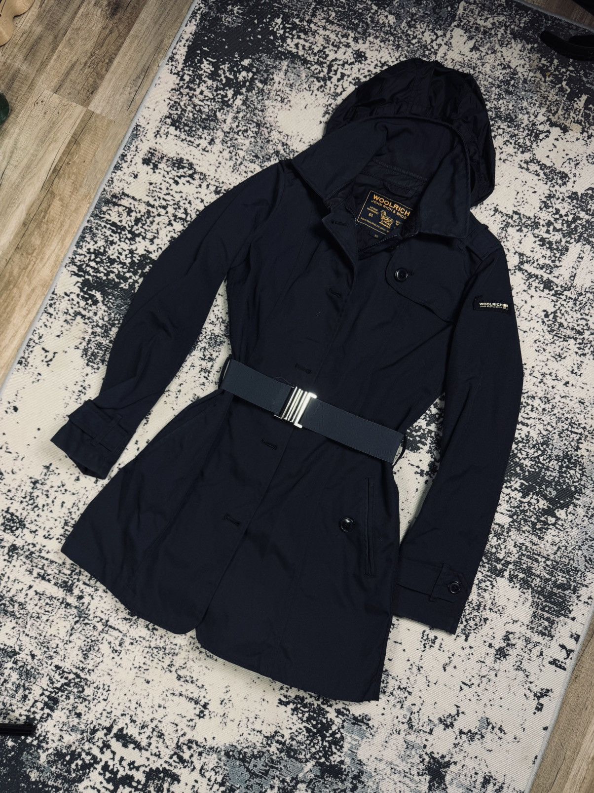 Woolrich puffer parka jacket navy XS womens