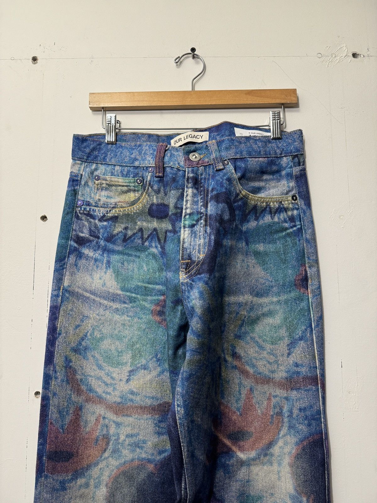 Our Legacy OUR LEGACY THIRD CUT DIGITAL CHALK FLOWER PRINT JEANS 29 Size US 31 - 4 Thumbnail