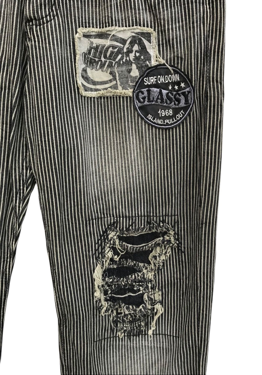 Japanese Brand Stripe Distressed Patches Casual Pants Workers Style Size US 29 - 4 Thumbnail