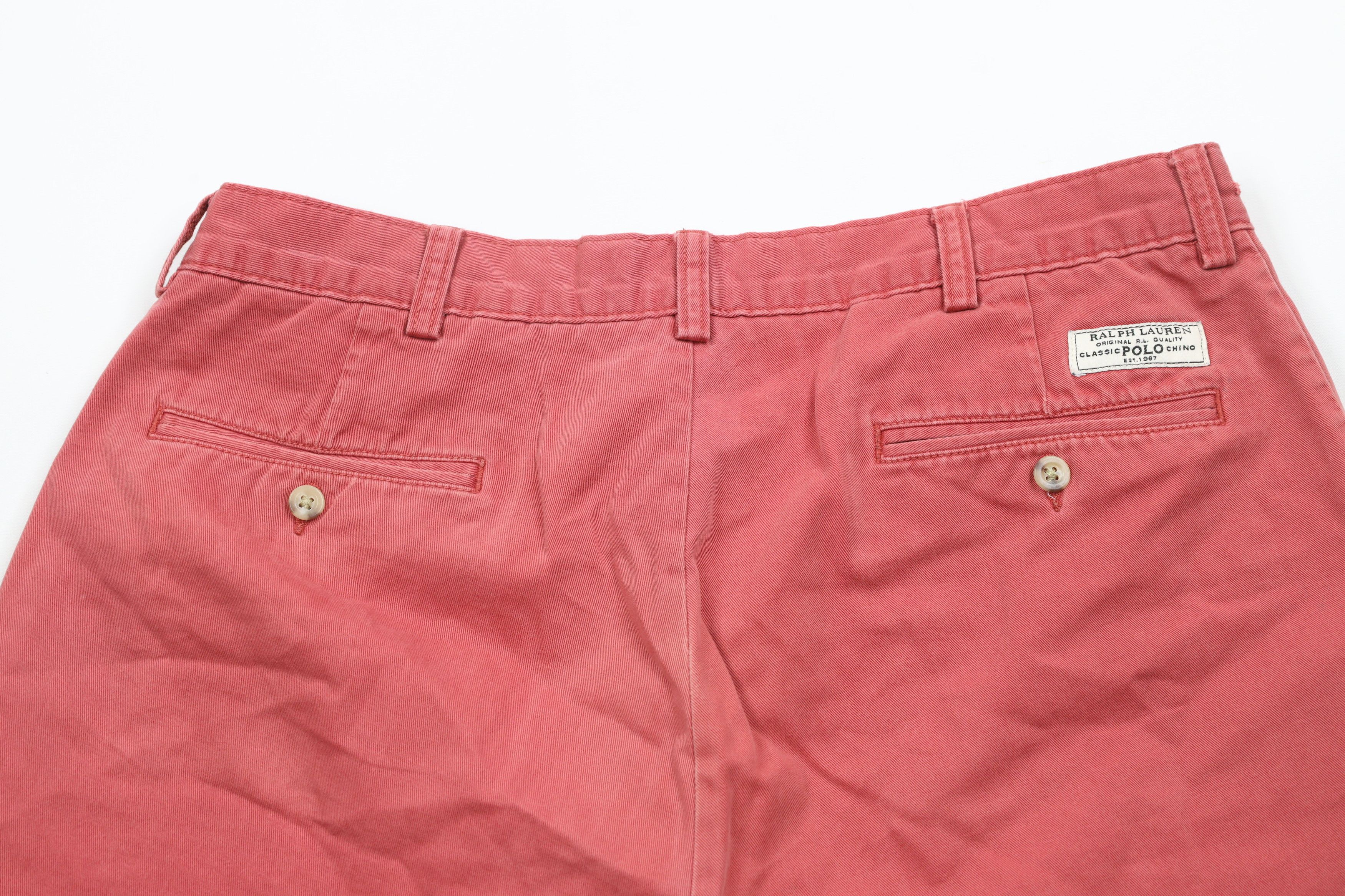 Ralph Lauren × Vintage Vintage 90s Ralph Lauren Above Knee Cotton Chino Shorts Red Size US 34 / EU 50 - 11 Thumbnail