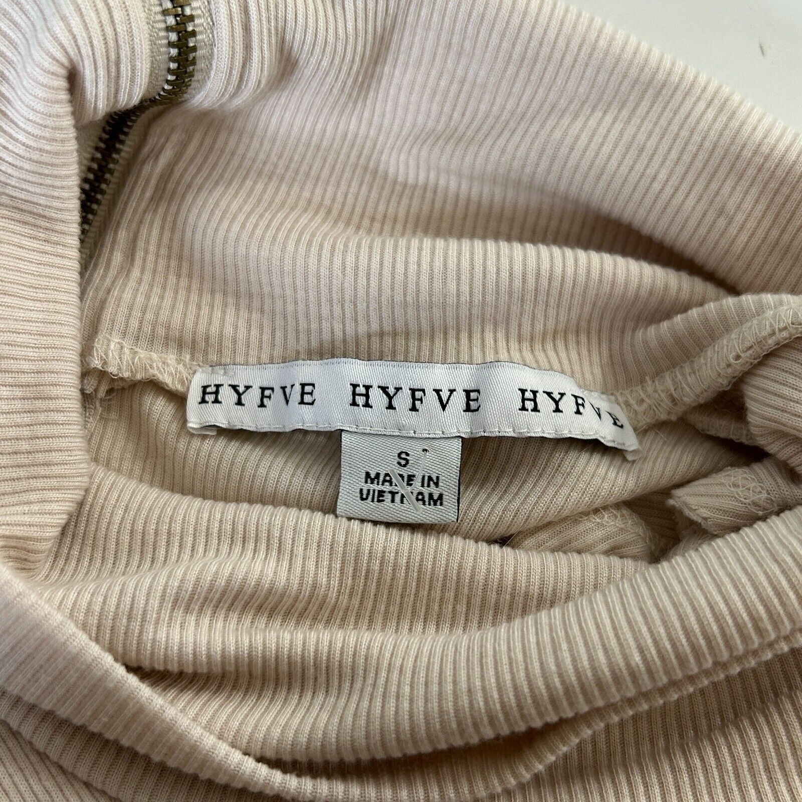 Other Hyfve Cream Mock Neck Sleeveless Knit Back Zip Dress Size S / US 4 / IT 40 - 6 Thumbnail
