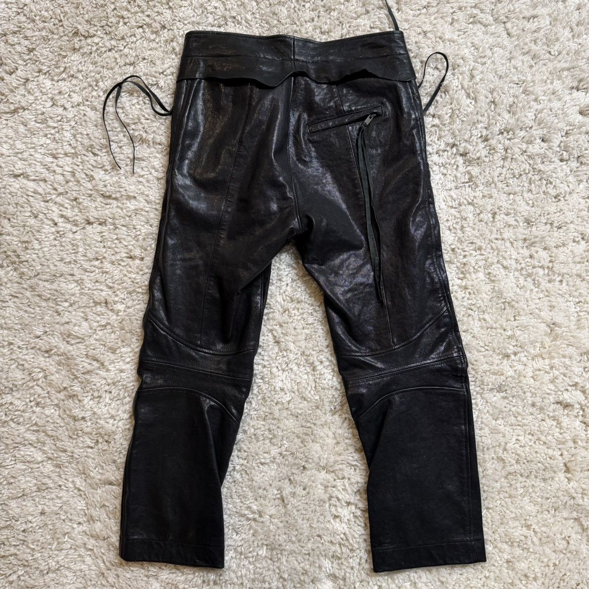 Haider Ackermann Haider Ackermann Leather Biker Pants with Tassels Size US 29 - 2 Thumbnail