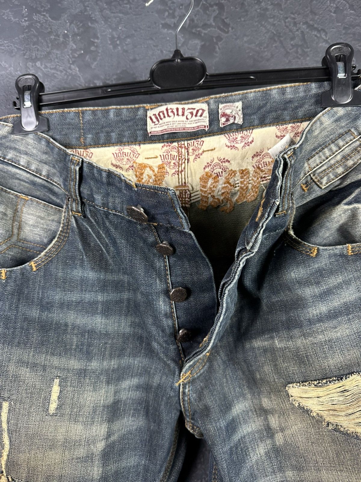 Designer × Japanese Brand CRAZY YAKUZA FADE JEANS Y2K If Six Was Nine Style Size US 33 - 9 Thumbnail