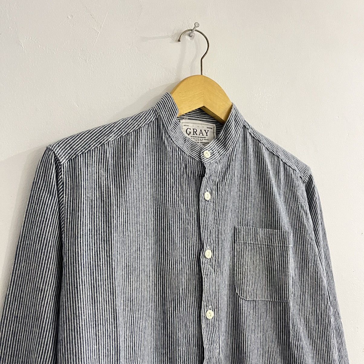 Japanese Brand Gray - Striped Longsleeve Shirt Size US M / EU 48-50 / 2 - 3 Thumbnail