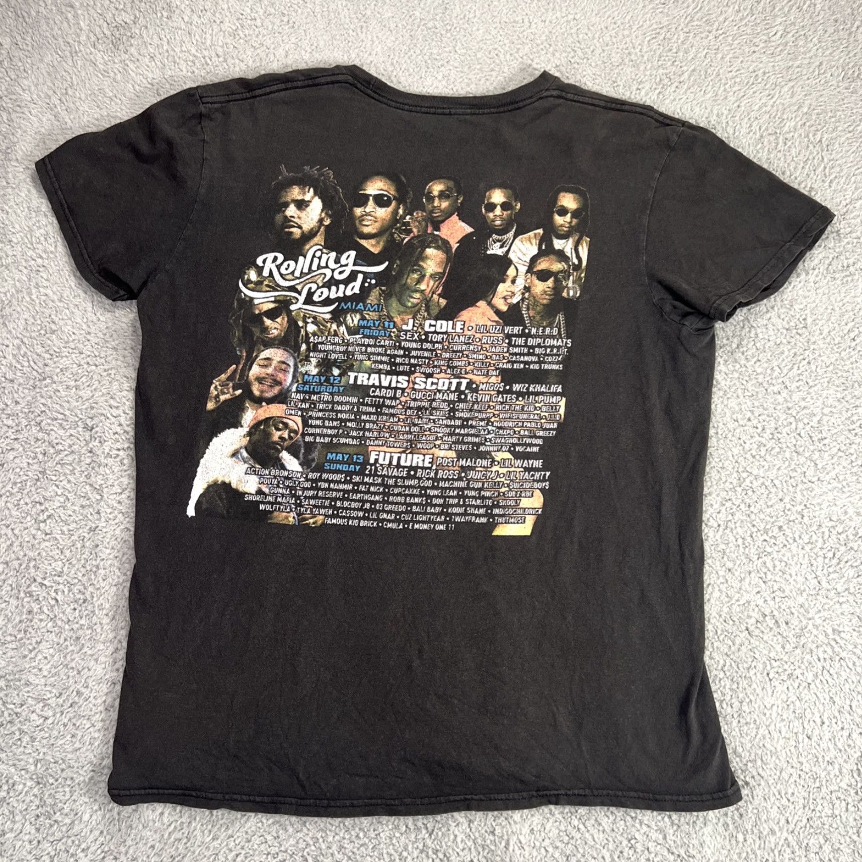 Delta Rolling Loud Shirt 2018 Concert Tour T-Shirt Men's Medium Black Distressed Band Size US M / EU 48-50 / 2 - 5 Thumbnail