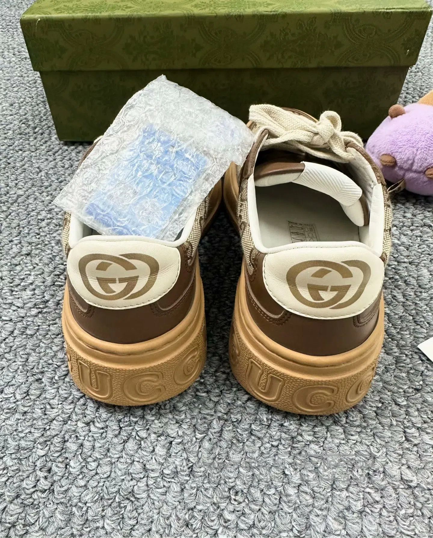 Gucci Guicci Brown Double G Logo Biscuit Shoes| Size US 5 / IT 35 - 4 Thumbnail