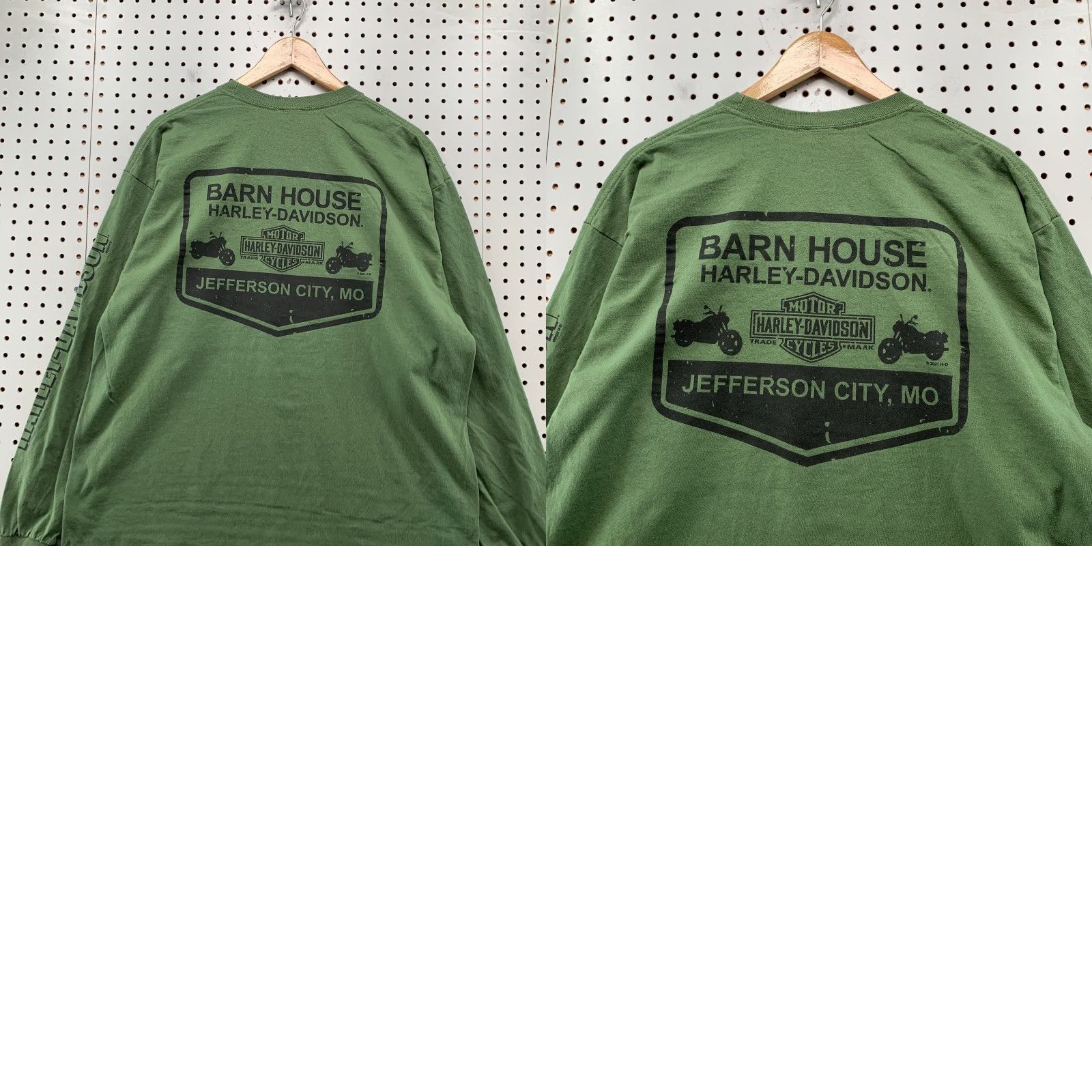 Harley Davidson VINTAGE Harley-Davidson Motorycle Shirt Mens XL Green Long Sleeve Shirt Size US XL / EU 56 / 4 - 9 Thumbnail