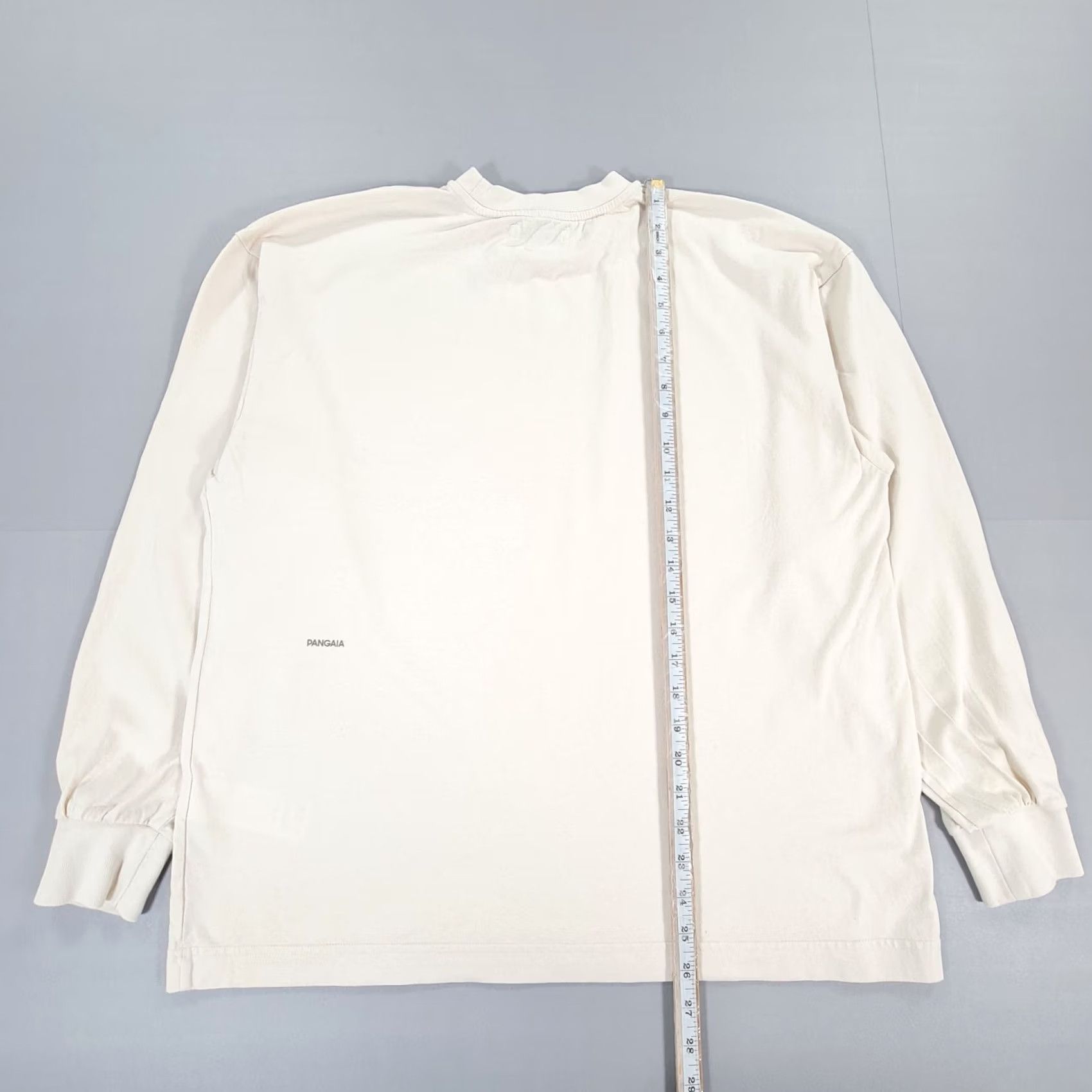Pangaia Pangaia T-Shirt Mens Small Beige Cotton Crew Neck Long Sleeve Jersey Shirt Mini Boxy Fit Size US S / EU 44-46 / 1 - 6 Thumbnail