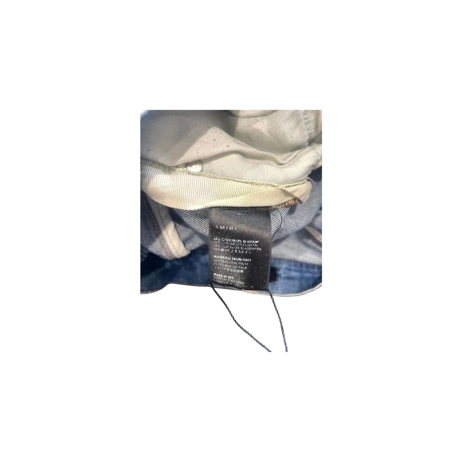 Amiri Amiri "MX1 Wool Patch" Navy, Black Wash & White Jeans Size US 36 / EU 52 - 5 Thumbnail
