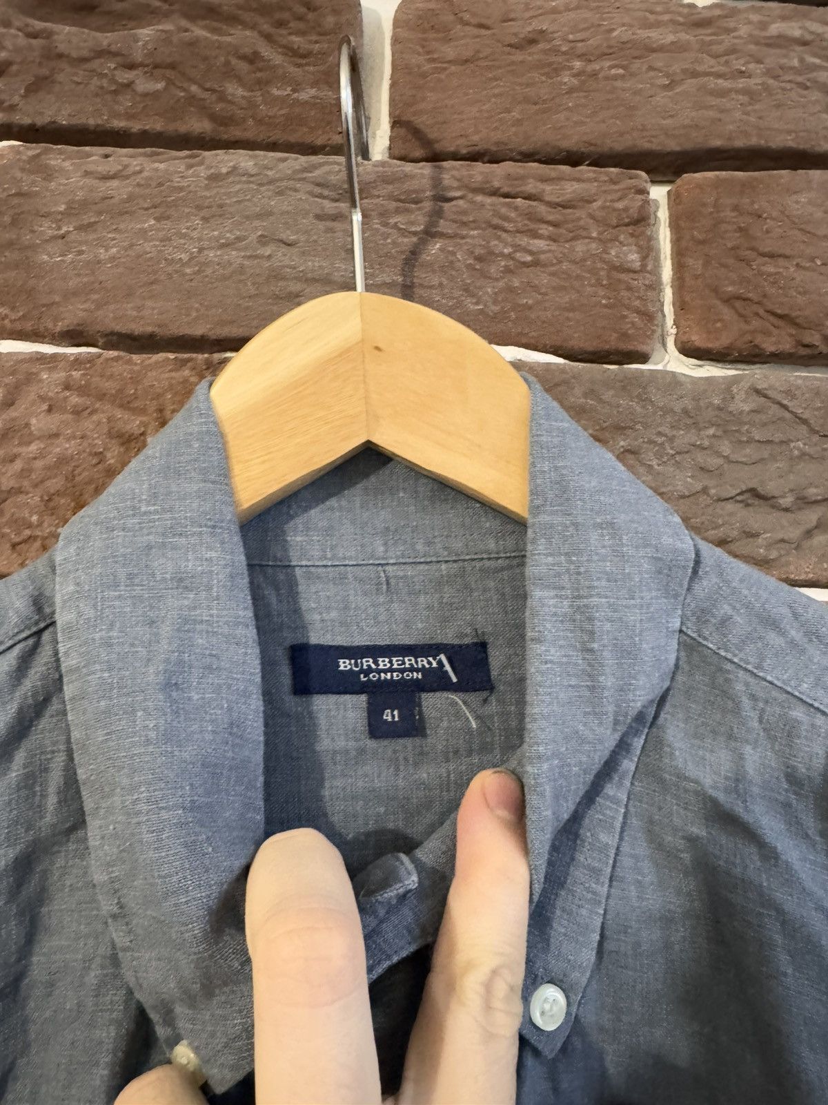 Burberry Burberry Button Up Casual Shirt Gray 41 Rare Luxury Size US L / EU 52-54 / 3 - 4 Thumbnail