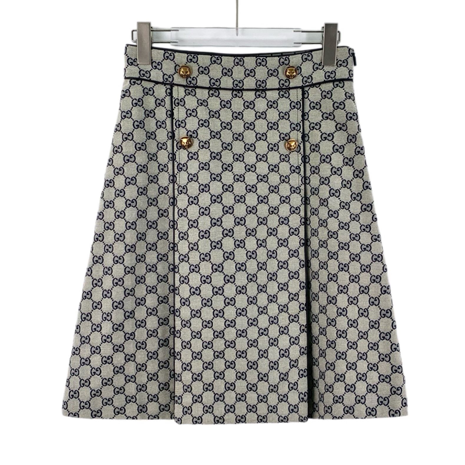 Gucci Gucci Retro Cotton Gray Skirt L Women Size 30" / US 8 / IT 44 - 1 Thumbnail