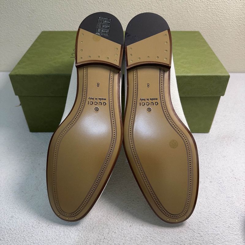 Gucci Gucci Jordaan Canvas Slip-On Loafers for Men - Size US 8.5 / EU 41-42 - 4 Thumbnail