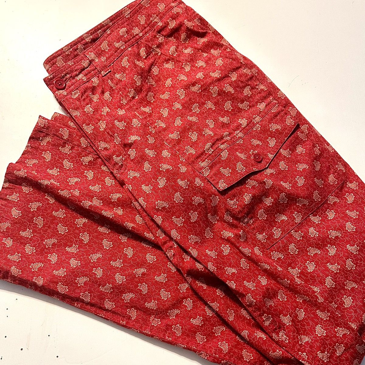 Ralph Lauren Vintage Ralph Lauren ; Vibrant Red Floral Print Womens Pants Size 34" / US 12 / IT 48 - 3 Thumbnail