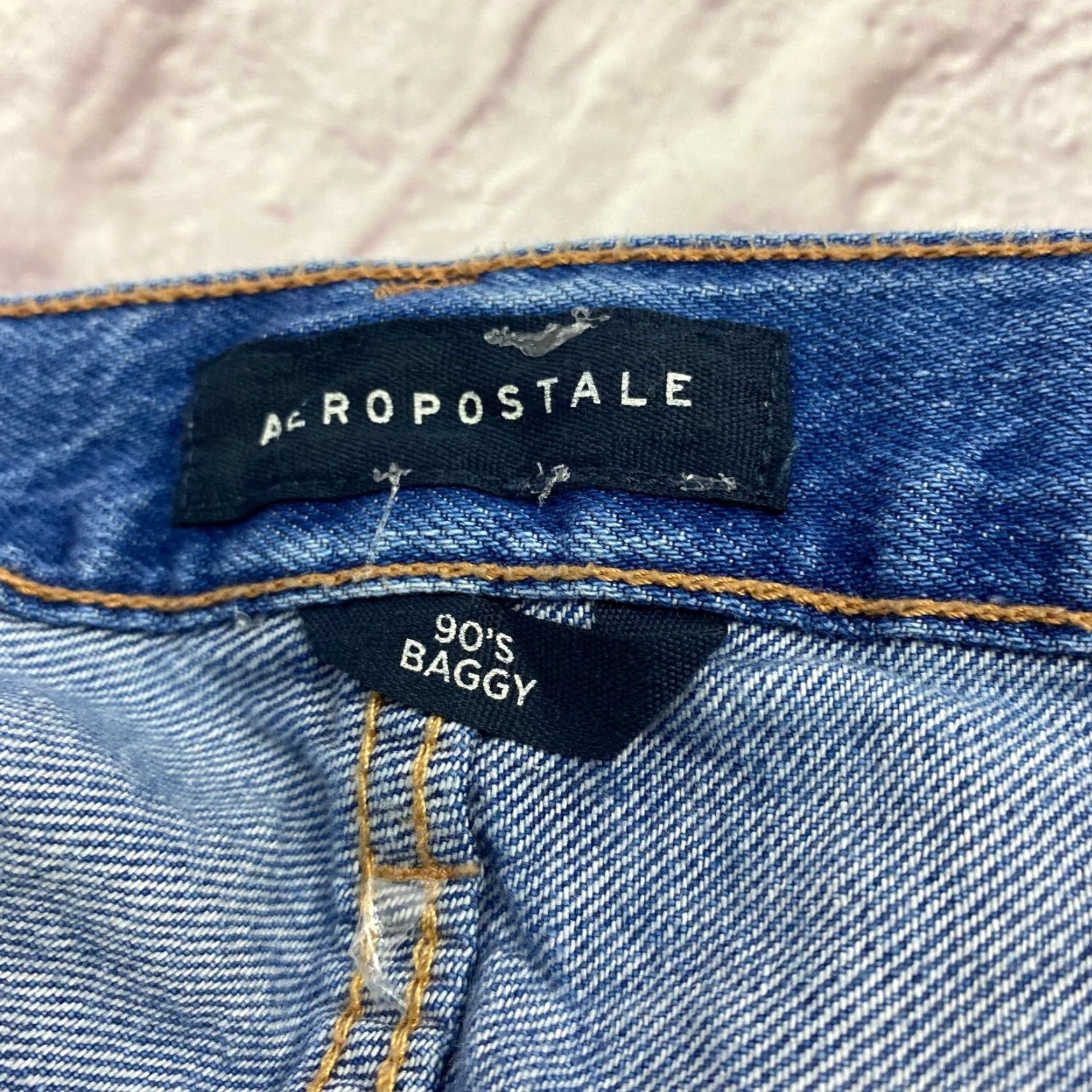 Vintage VINTAGE Aeropostale 90s Baggy High Rise Womens Jeans Distressed 10 Button Fly Blues Blue 90s Baggy Womens Jeans Size 10 Distressed Button Fly Size 32" / US 10 / IT 46 - 5 Thumbnail