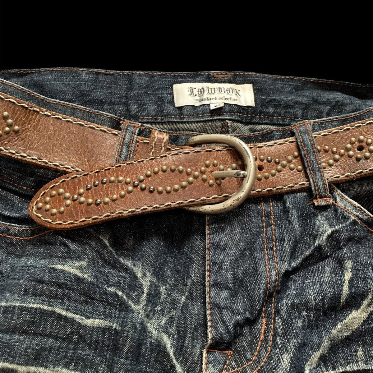 If Six Was Nine × Japanese Brand × Le Grande Bleu (L.G.B.) Studded leather belt Size ONE SIZE - 2 Thumbnail