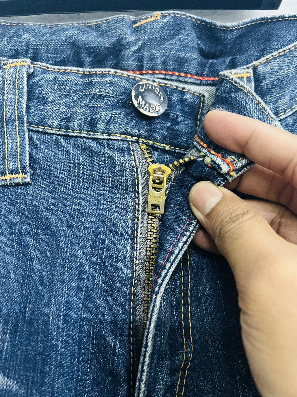 Japanese Brand × Vintage Vintage Blueway Flared Union Made Jeans Size US 32 / EU 48 - 8 Thumbnail