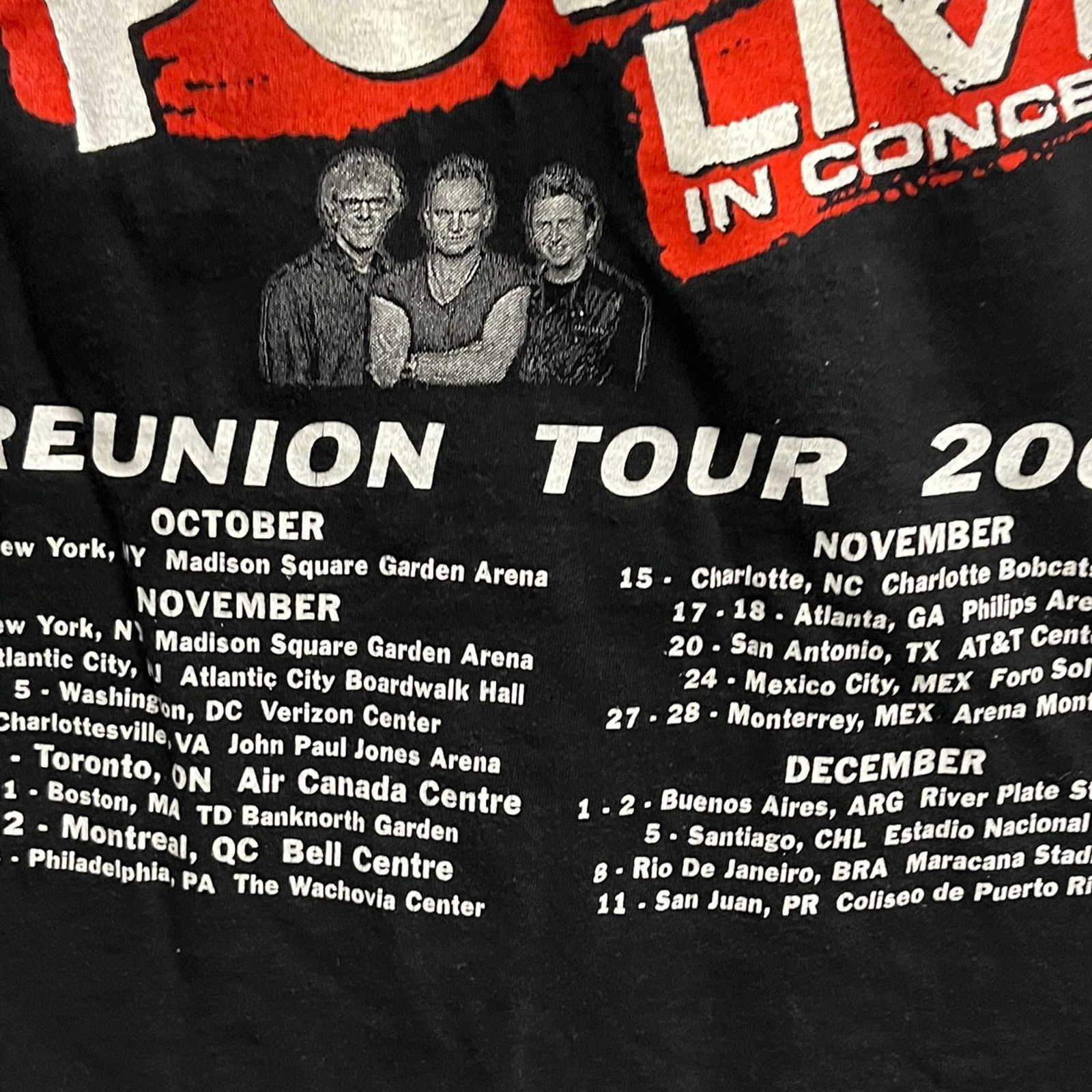 Band Tees 2007 The Police Live in Concert Band Tshirt Medium Size US M / EU 48-50 / 2 - 9 Thumbnail