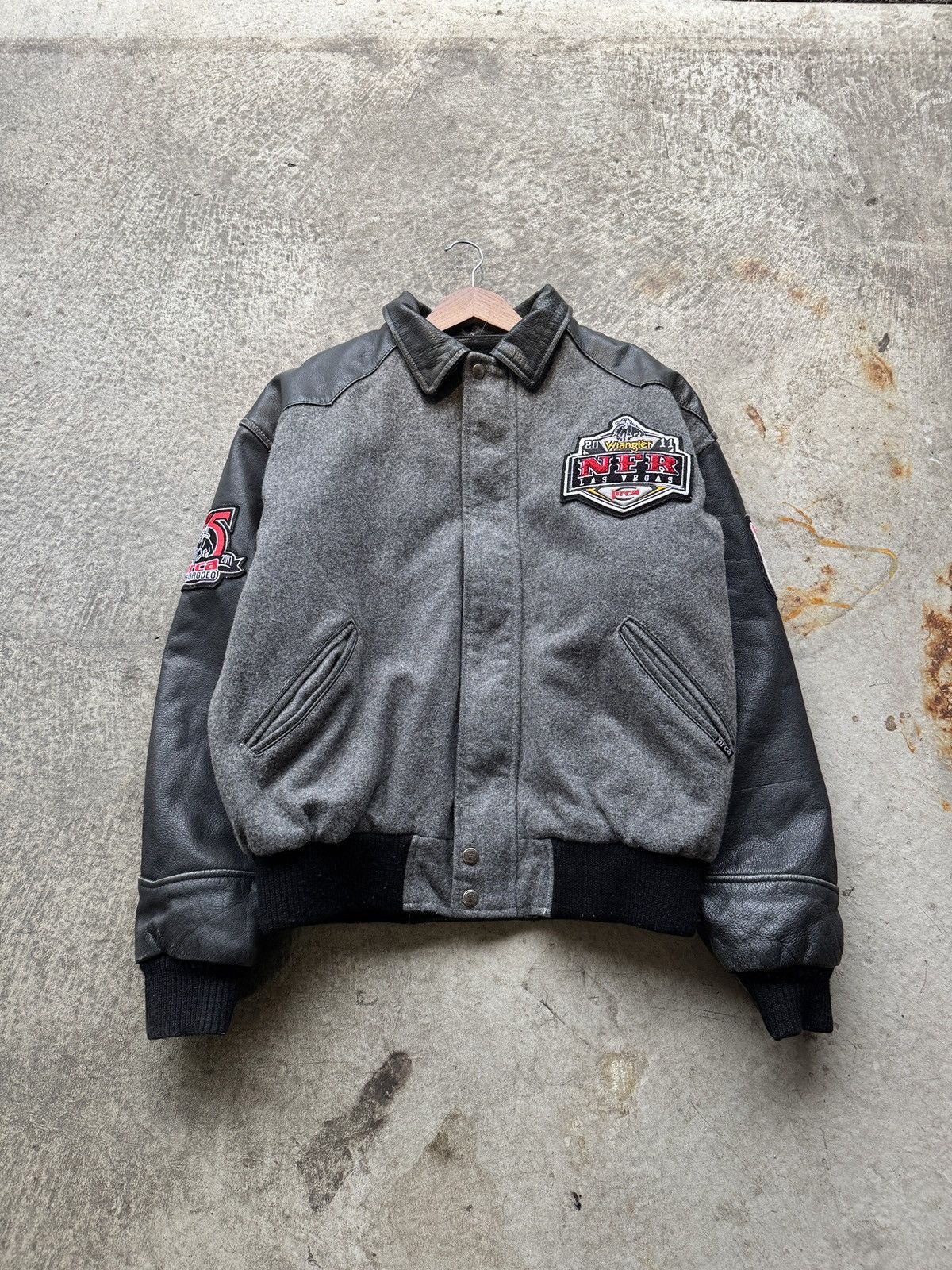 Vintage × Wrangler Vintage Y2K wrangler Las Vegas leather and suede varsity jkt Size US M / EU 48-50 / 2 - 1 Thumbnail