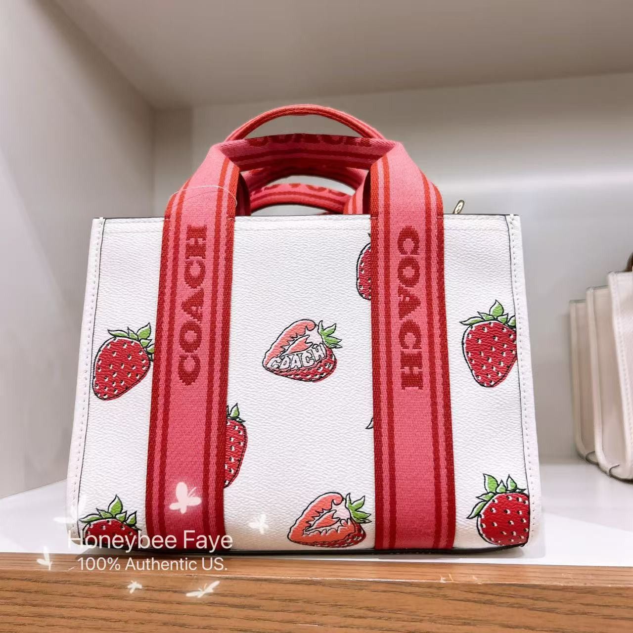 Coach Smith Tote Bag 24 With Strawberry Print CAR80 Size ONE SIZE - 3 Thumbnail