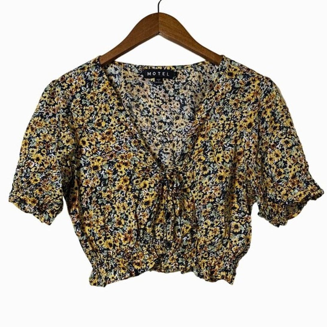Other Motel Aley Womens Shirt Size Large Spring Ditsy Cropped Size L / US 10 / IT 46 - 2 Thumbnail