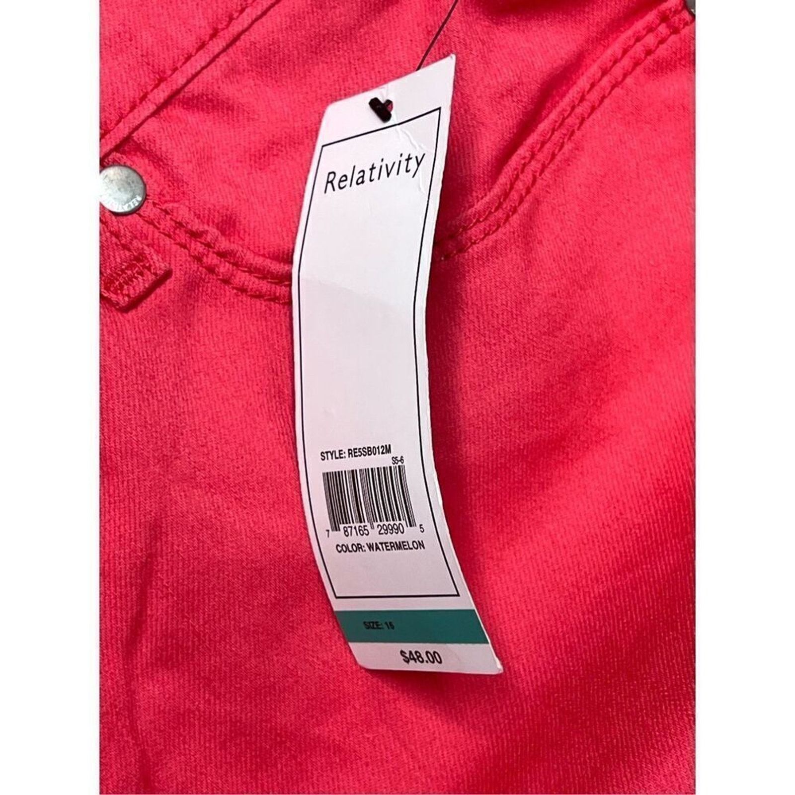 Other Relativity 5 Pocket Cropped Jeans 16 Pink NWT Cottage Casual Size 38" / US 16 / IT 52 - 6 Thumbnail