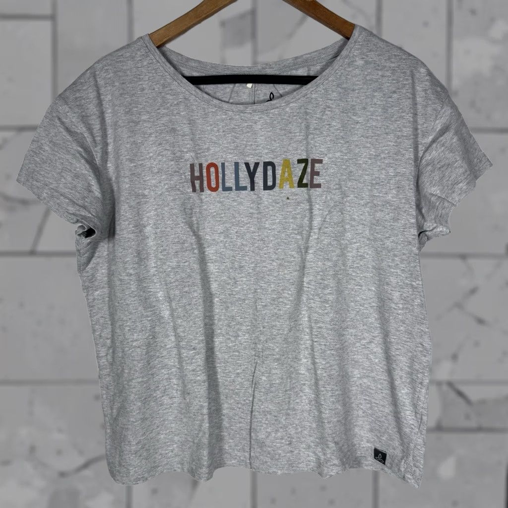 Prana VINTAGE PrAna Hollydaze Casual Graphic Tee Womens Size L Gray T-Shirt Size L / US 10 / IT 46 - 1 Thumbnail