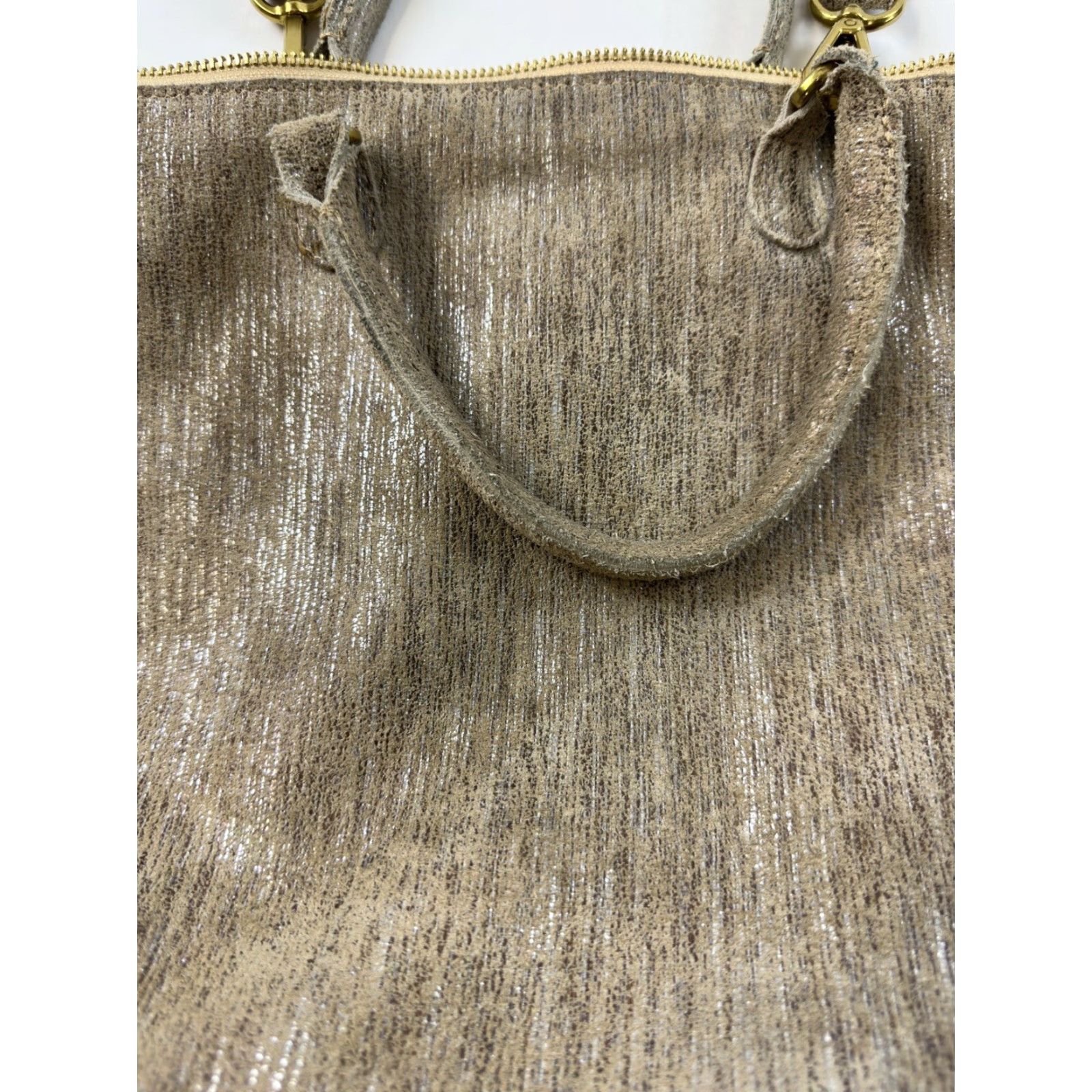 Vintage S Suede Crossbody Purse Medium Tan Gold Metallic Women Crossbody Medium Tan Suede Pink Exterior Gold Metallic Size ONE SIZE - 5 Thumbnail