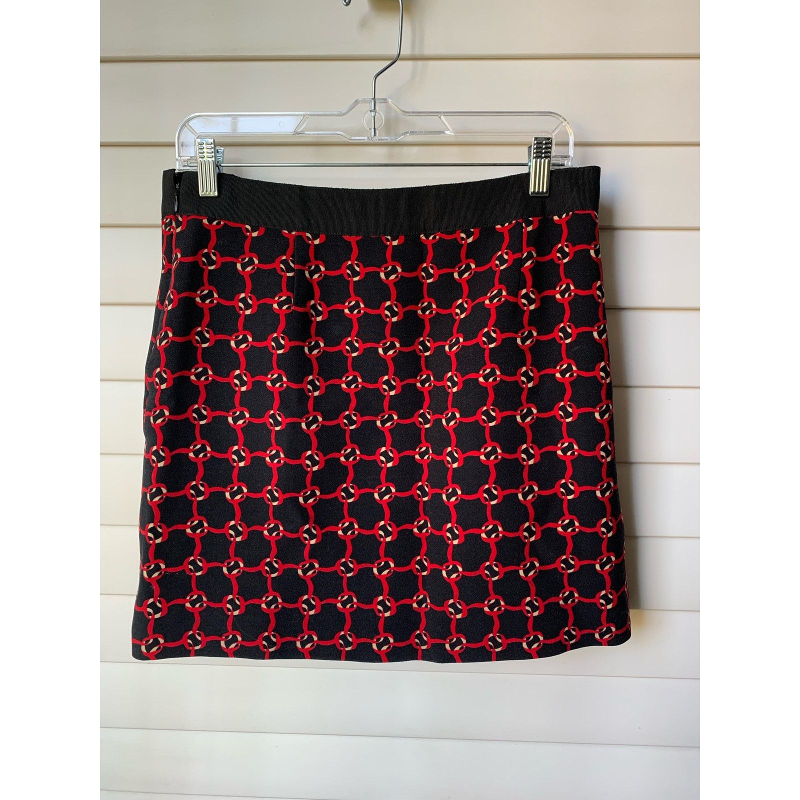 Moschino Moschino Red and Black Checkered Like Print Wool Mini Skirt Size 34" / US 12 / IT 48 - 1 Thumbnail