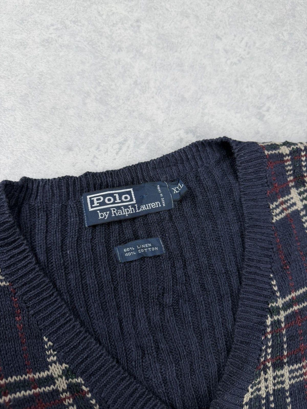 Polo Ralph Lauren Polo Ralph Lauren Plaid Knit Sweater Vest V-Neck Size XL Size US XXL / EU 58 / 5 - 6 Thumbnail