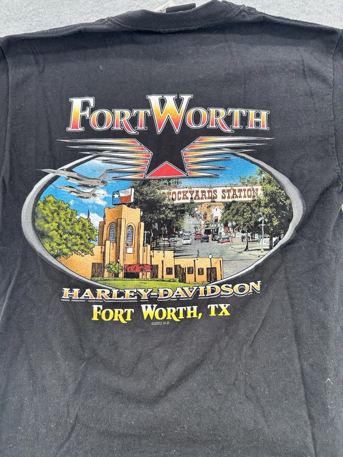 Other Harley Davidson T-Shirt Fort Worth Stockyards 2000 Size ONE SIZE - 7 Thumbnail