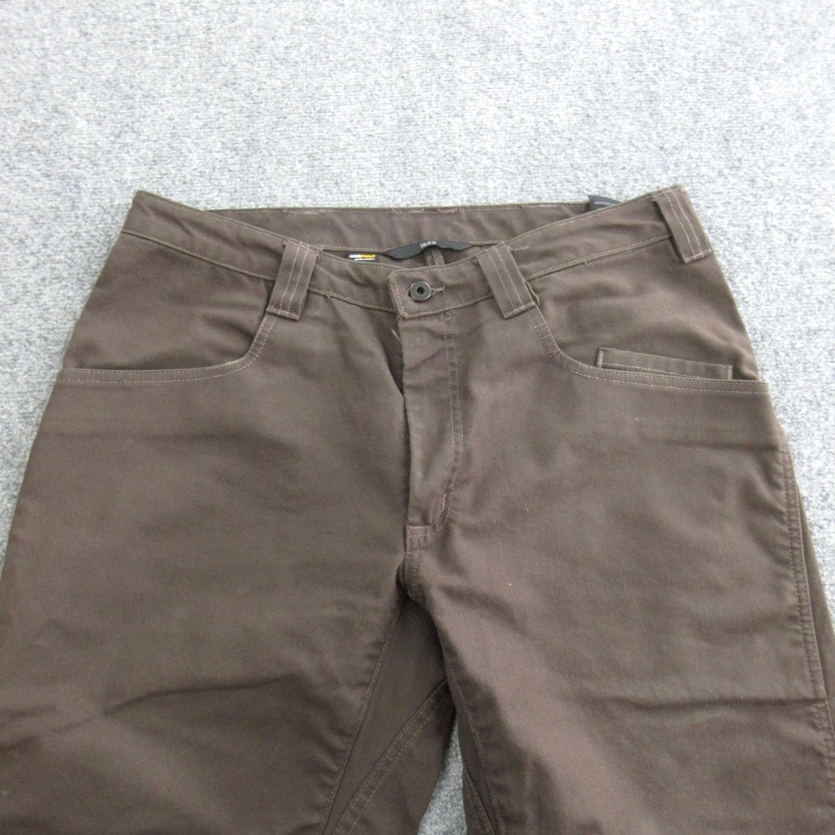 Vintage 1620 Mens Work Pants 36x28 Brown Cordura Canvas Stretch Relaxed Made USA Chino Straight Front 5-Pocket Pockets Logo XS? Size US 36 / EU 52 - 3 Thumbnail