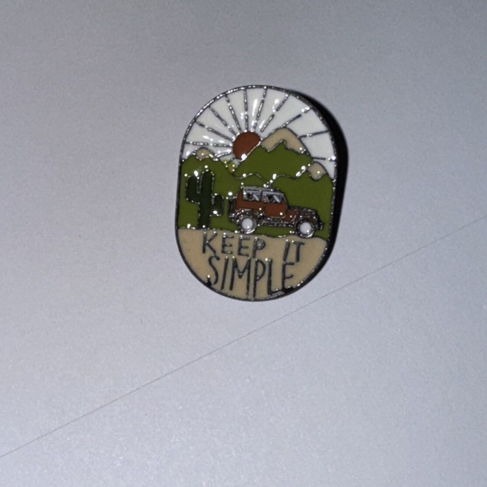 Other Keep It Simple Camping Cactus Mountain Sun Pin Brooch Size ONE SIZE - 1 Preview