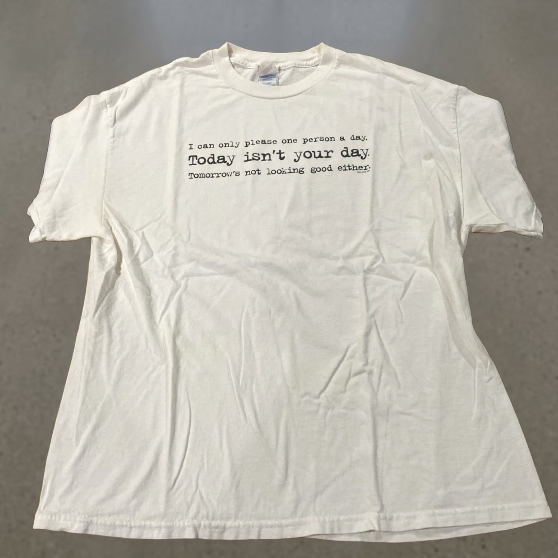 Vintage VINTAGE T-Shirt White XL Zen Today Isn't Your Day NOW Y2K Music Horror Funny USA Made Mens Size US XL / EU 56 / 4 - 1 Thumbnail