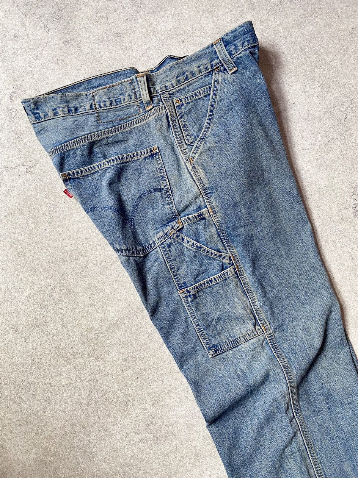 Levi's Vintage 00s Levis Carpenter Y2K Blue Jeans Loose Straight Size US 34 / EU 50 - 11 Thumbnail