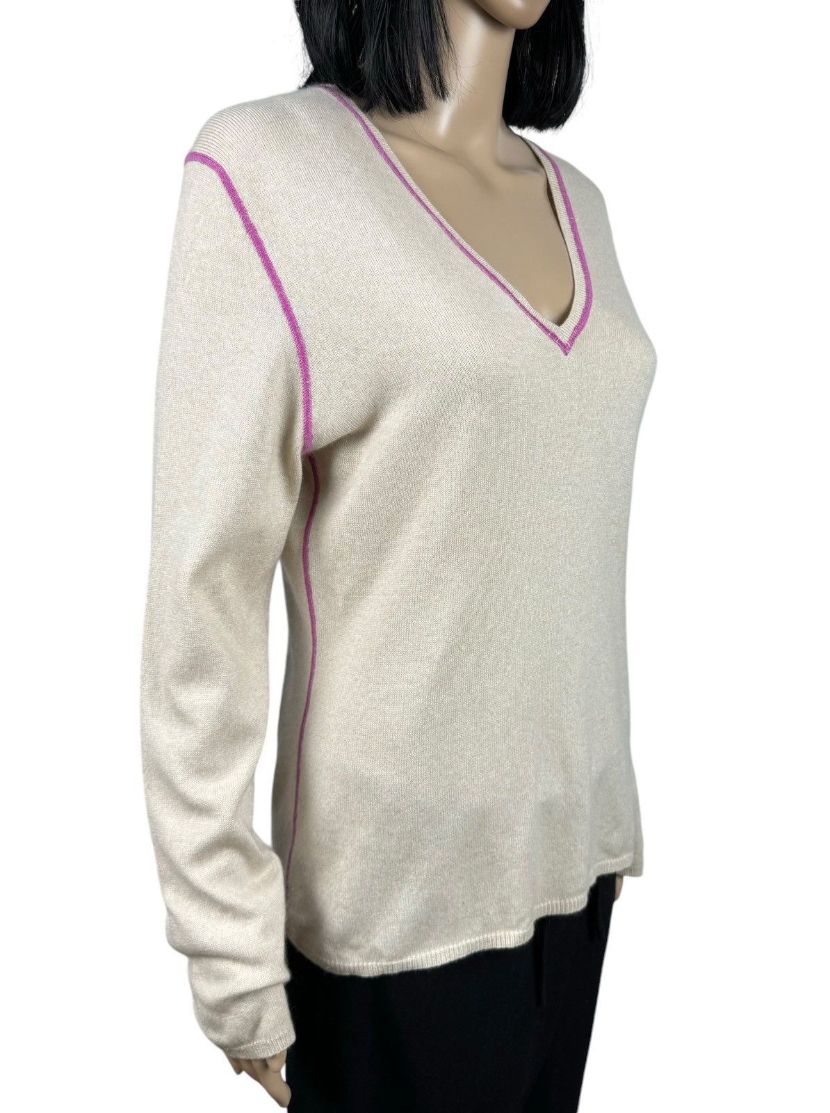 Allude Allude Silk-Cashmere Sweater V-Neck size L Size L / US 10 / IT 46 - 3 Thumbnail