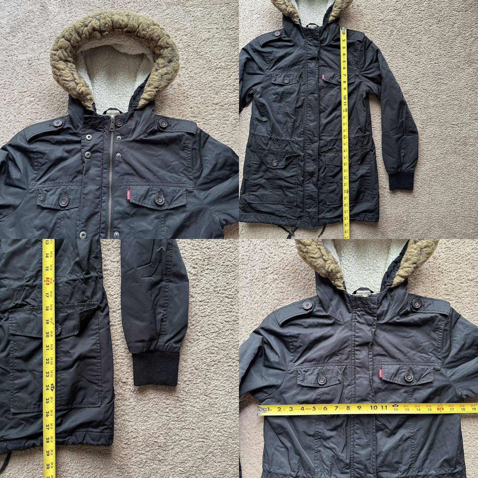 Levi's Levi Jacket Womens Small Full Zip Pockets Black Sherpa Fleece Lined Size S / US 4 / IT 40 - 8 Thumbnail
