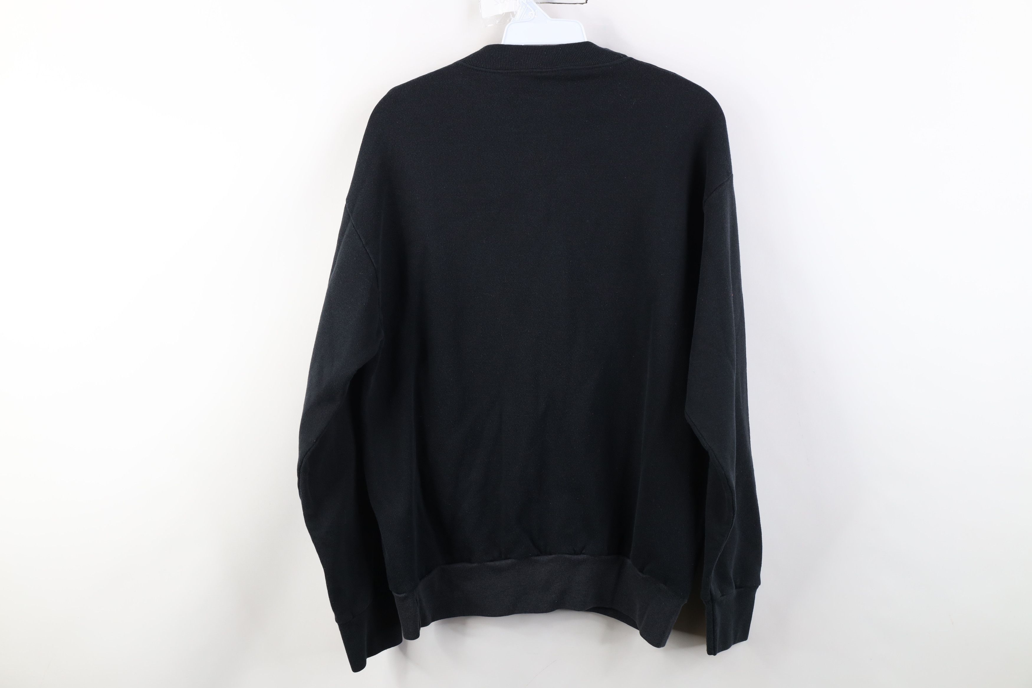 Vintage Vintage 90s Streetwear Blank Crewneck Sweatshirt Black USA Size L / US 10 / IT 46 - 10 Thumbnail
