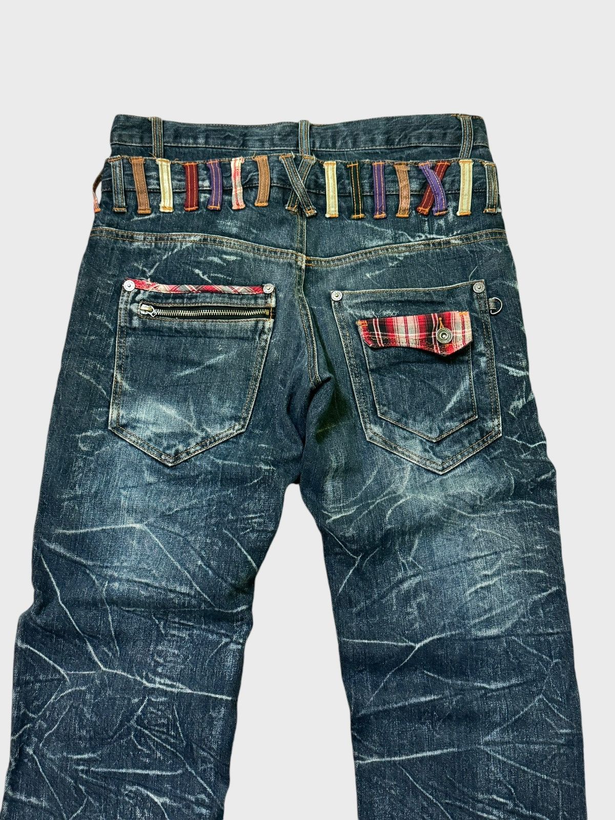 Hysteric Glamour × Japanese Brand × Seditionaries VTG NYLAUS DOUBLE WAIST ZIPPER PUNKY CLAW MARK DENIM JEANS Size US 32 / EU 48 - 8 Thumbnail