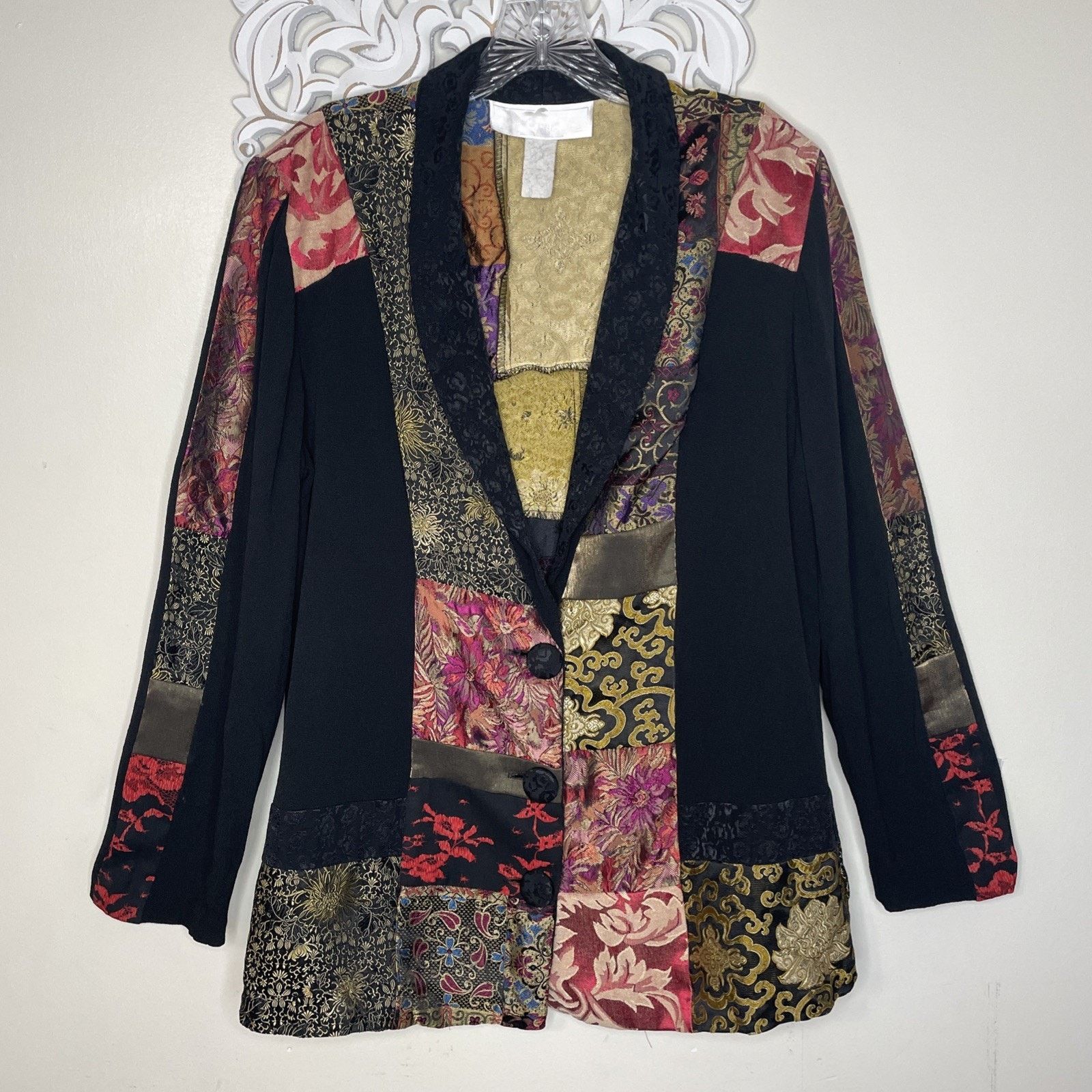 Other VTG Patchwork Tapestry Boho Jacket Art Wear Festival Blazer Size M / US 6-8 / IT 42-44 - 2 Thumbnail