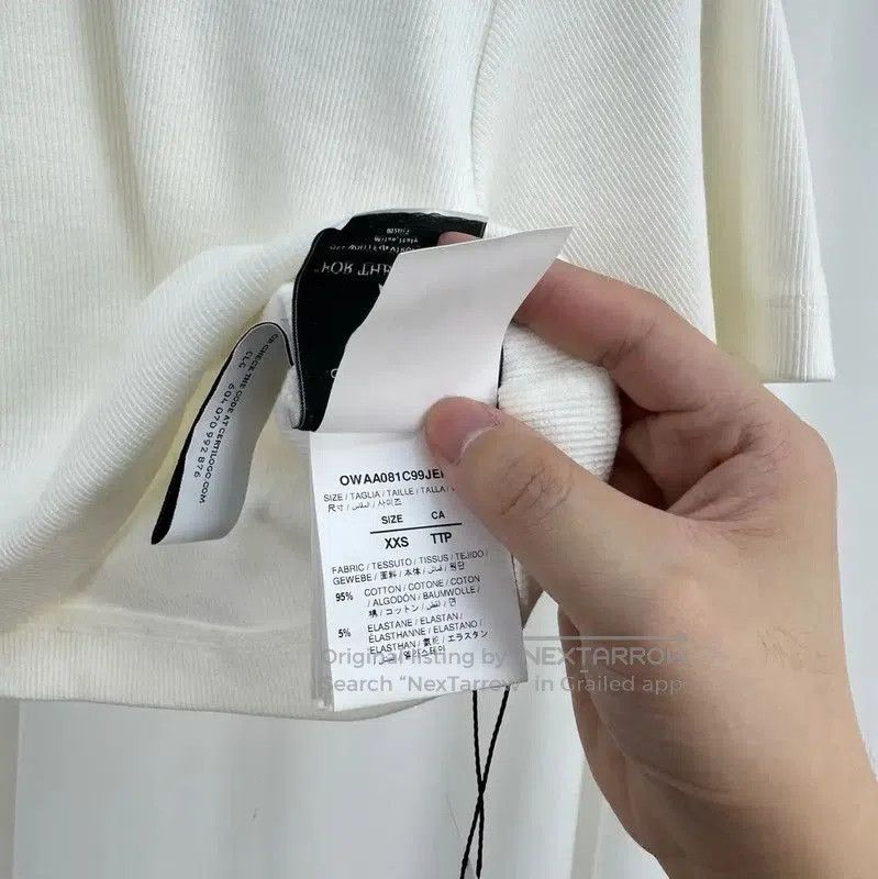 Off-White Off-White White Cotton Printed Cropped T-shirt . Size XXS / US 00 / IT 34 - 6 Thumbnail