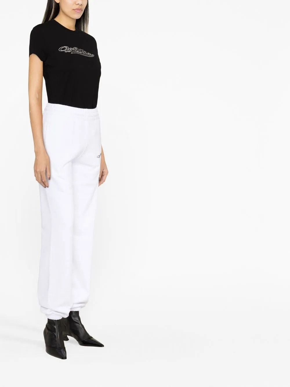 Off-White o1y1225 Logo Crewneck T-Shirt in Black Size XS / US 0-2 / IT 36-38 - 2 Thumbnail