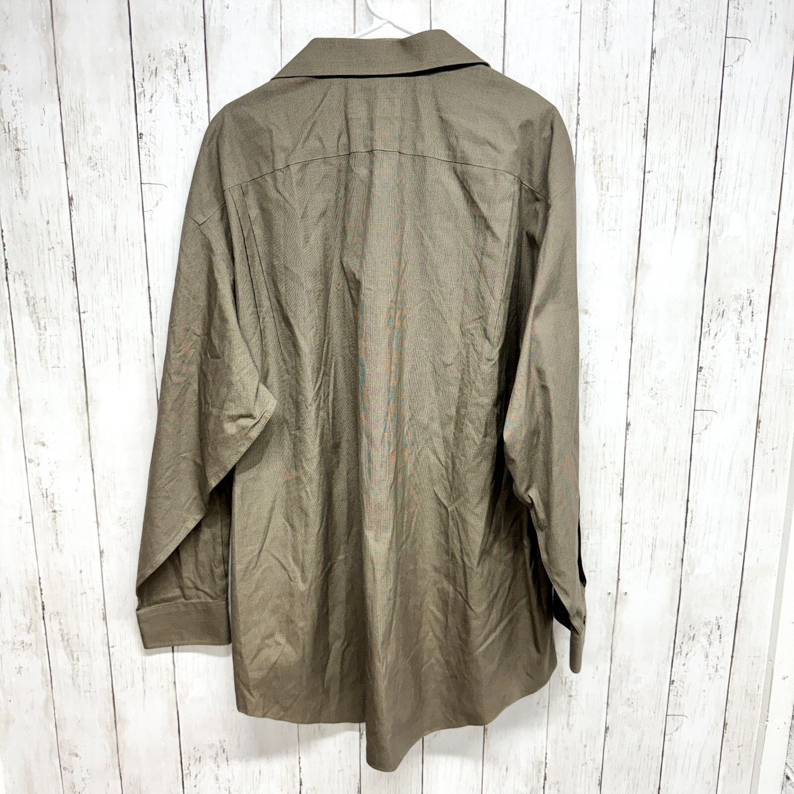 Robert Villini Roberto Villini Mens Button Up Shirt XL 17-17.5 Beige Size US XL / EU 56 / 4 - 3 Thumbnail