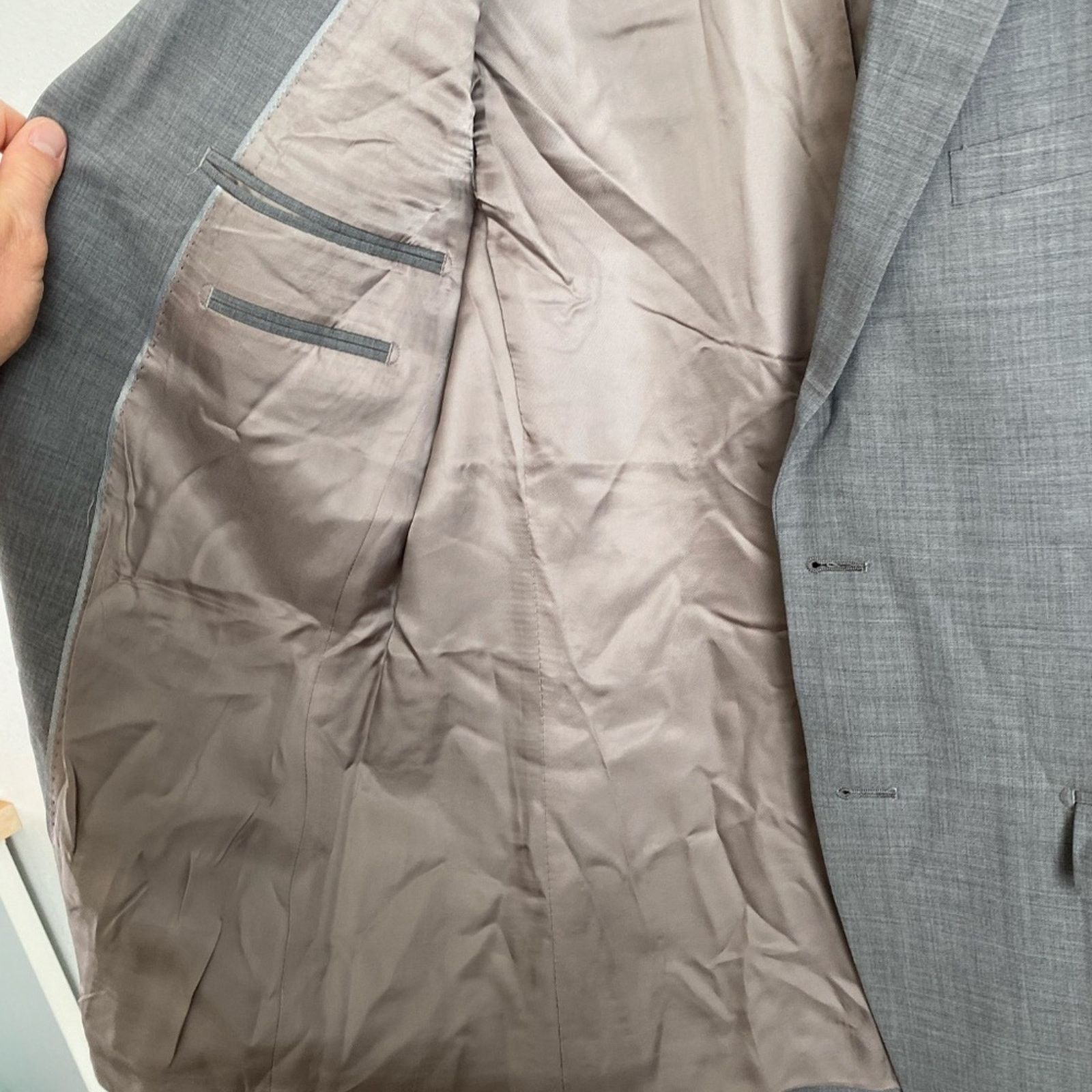 Theory Theory Men's Light Grey Wool Stretch Suit Blazer - 40R Size 40R - 7 Thumbnail