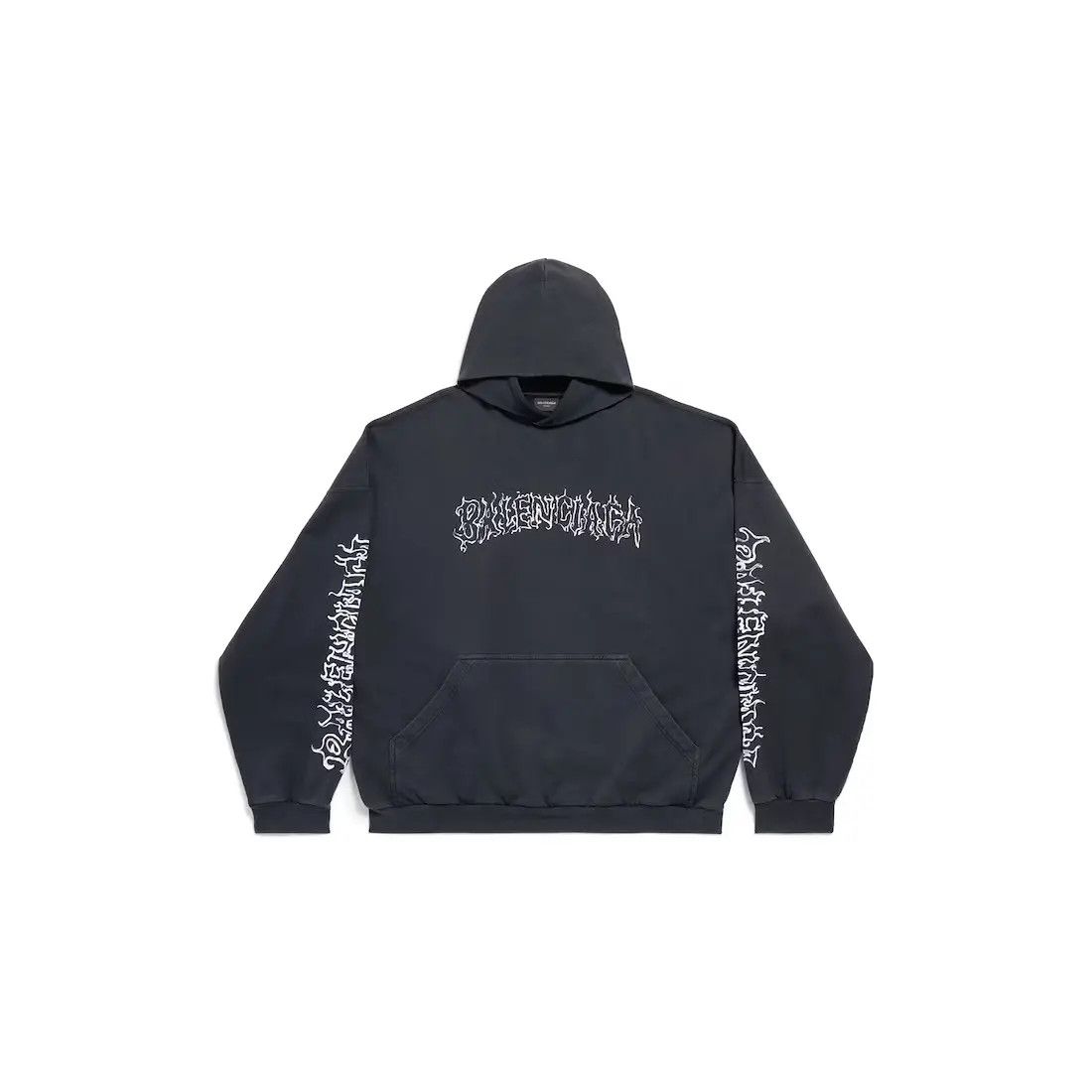 Balenciaga o1tr1nto1125 DIY Metal Outline Hoodie Oversized in Black Size US L / EU 52-54 / 3 - 1 Thumbnail