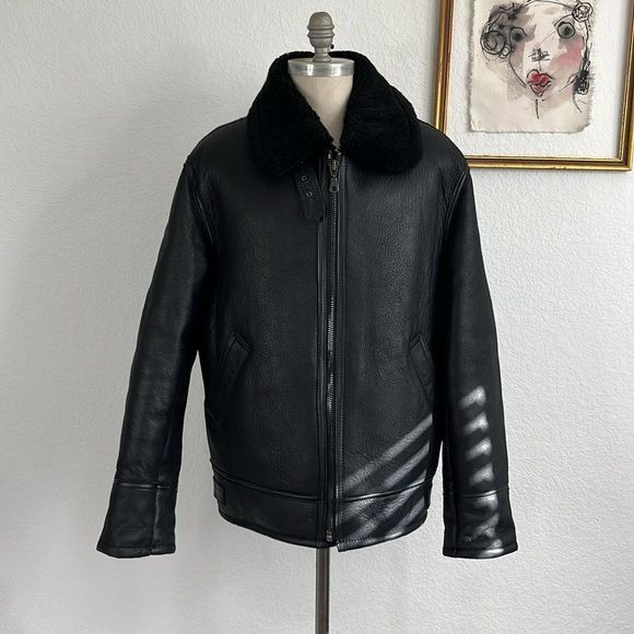 Infinity Men's London Leather Jacket B3 Airforce Jacket US A