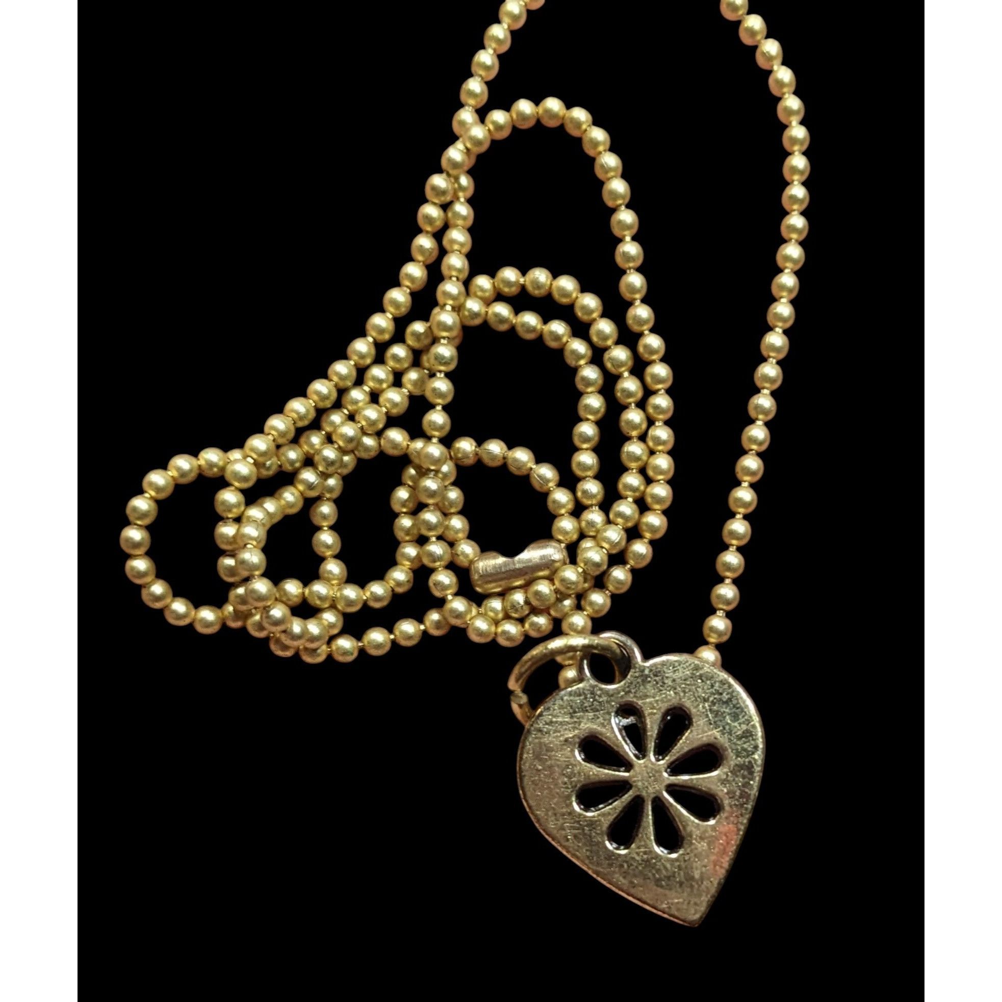 Other Minimalist Coquette Heart Pendant Necklace Gold Tone With Fl Size ONE SIZE - 2 Thumbnail