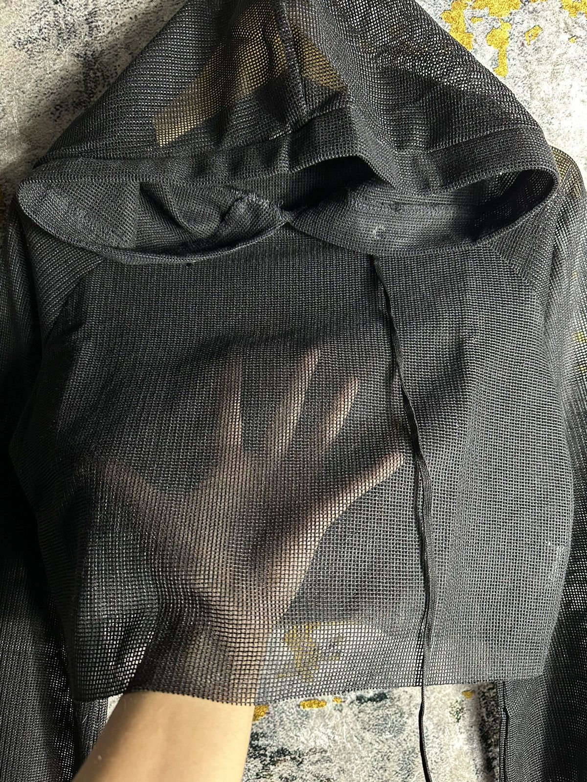 KMRii IF SIX WAS NINE LGB CROPPED STYLE FISHNET BLACK HOODIE Size M / US 6-8 / IT 42-44 - 3 Thumbnail