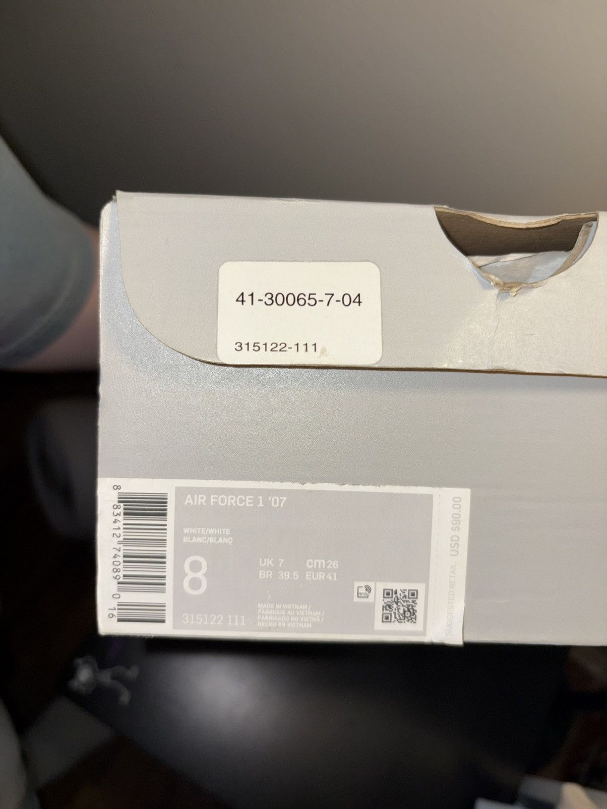 Nike Nike White AF1 Size 8 Size US 8 / EU 41 - 8 Thumbnail