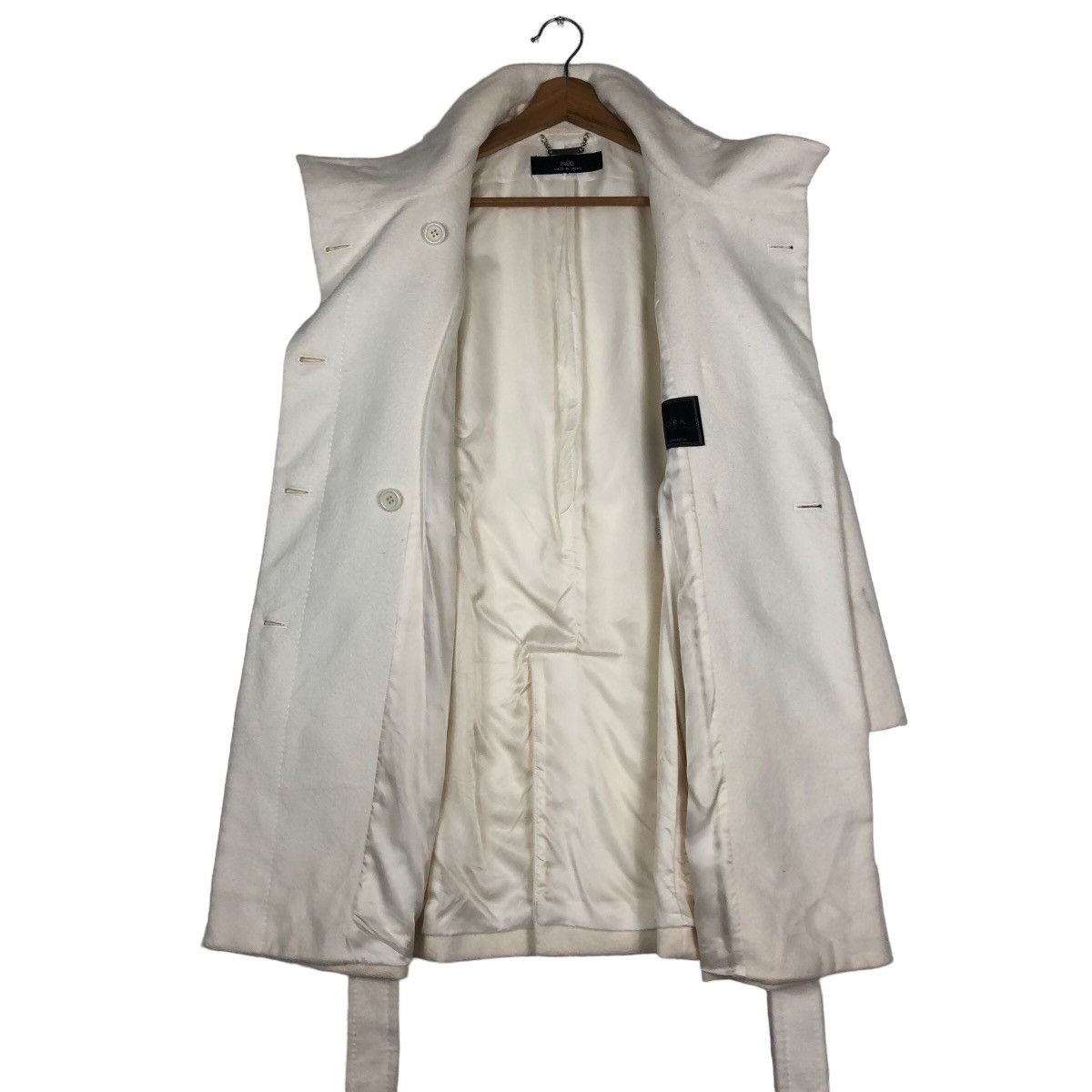 Japanese Brand 🔥Rich Pearl White Wool Long Jacket Ined Angora Japan Made Size US M / EU 48-50 / 2 - 13 Thumbnail